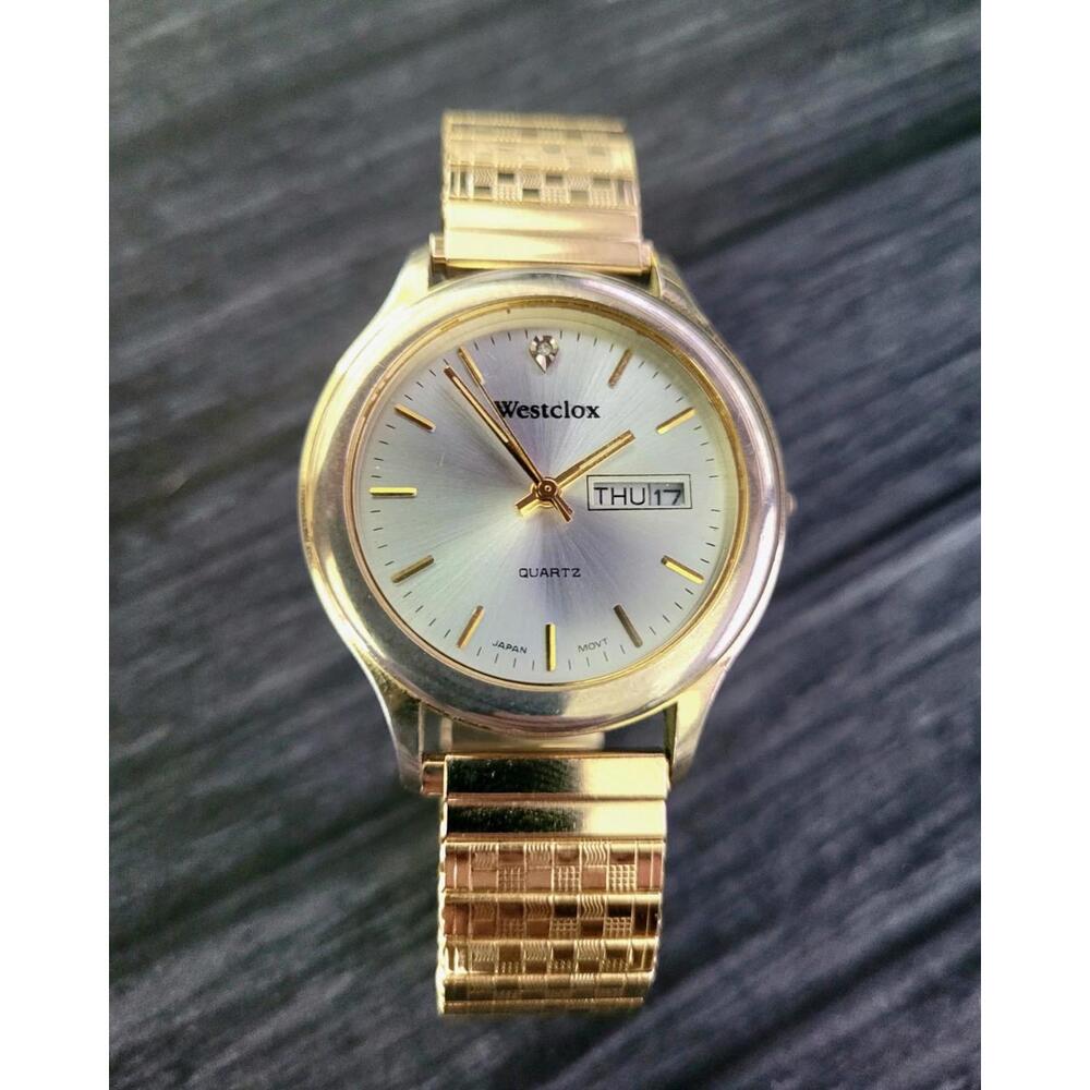 Rare Vintage Retro Westclox Men's Diamond Watch New Battery